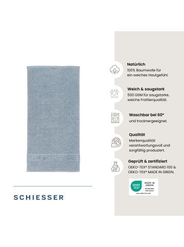 Schiesser Duschtuchset Turin 2-teilig in Hellblau