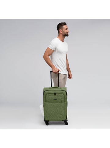 Redolz Essentials 12 MEDIUM 4-Rollen Trolley 67 cm mit Dehnfalte olive