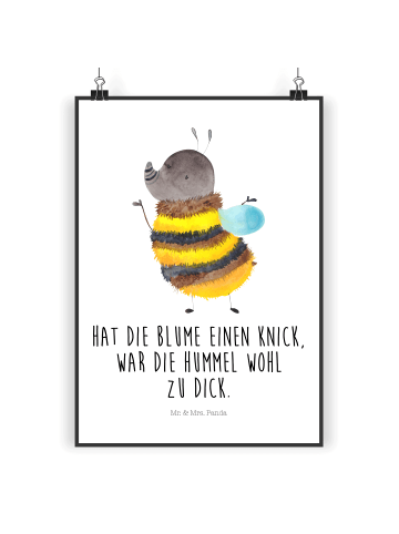 Mr. & Mrs. Panda Bild Hummel flauschig mit Spruch in Weiß