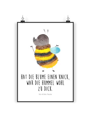 Mr. & Mrs. Panda Poster Hummel flauschig mit Spruch in Weiß