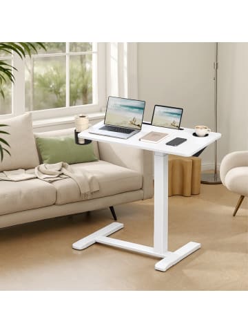 VASAGLE Stehtisch Balok in Weiß - (B)80 x (H) (65-102) x (T)45 cm