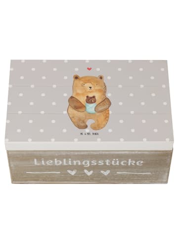 Mr. & Mrs. Panda truhe holz Bär Baby ohne Spruch in Grau Pastell