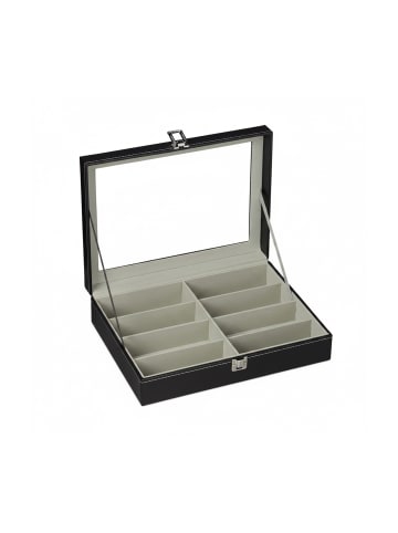relaxdays Brillenbox in Schwarz - (B)33,5 x (H)8,5 x (T)24,5 cm