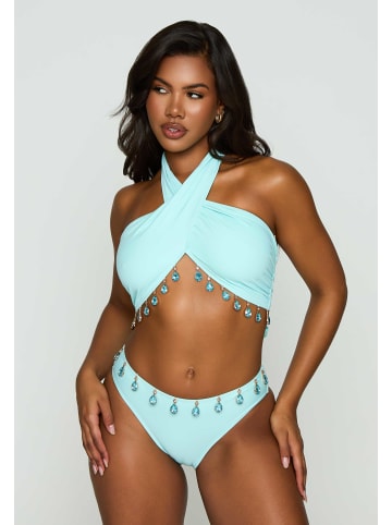 Moda Minx Bikinioberteil Hera Fixed Droplet Cross Over Top in Blue