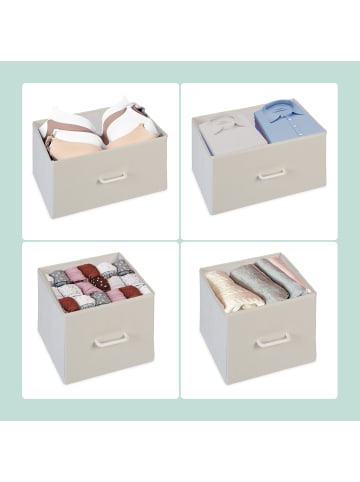 relaxdays Kommode in Beige/ Weiß - (B)100 x (H)85 x (T)30,5 cm
