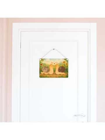 Mr. & Mrs. Panda Deko Schild Schnecken Liebe Design ohne Spruch in Weiß