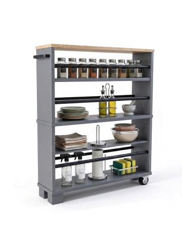 relaxdays Nischenwagen in Grau/ Schwarz - (B)13 x (H)80 x (T)50 cm