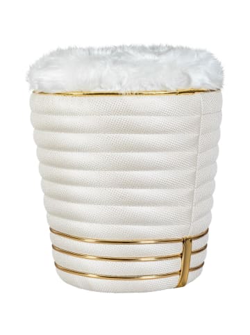 Kayoom Hocker Doric in elfenbein - gold