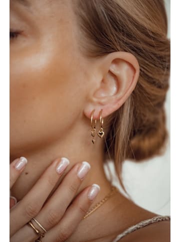 Hey Happiness Vergold. Creolen Herz und Pfeil Charms 925 Sterlingsilber in Gold