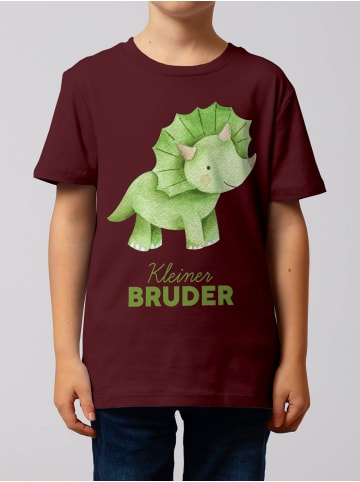 wat? Apparel T-Shirt Dinosaurier 01 Kleiner Bruder in Weinrot