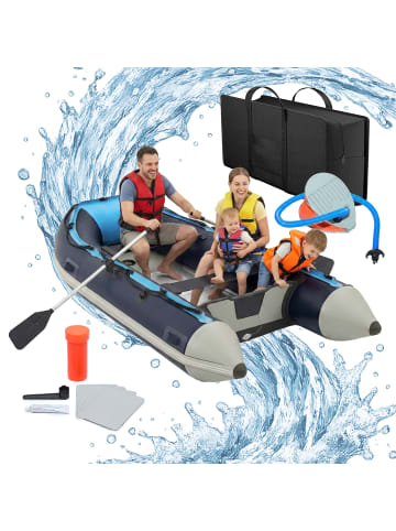 relaxdays Schlauchboot in Blau/ Weiß – (B)320 x (H)70 x (T)151 cm