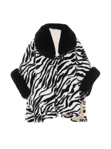 osha Damen Poncho in Schwarz Weiss