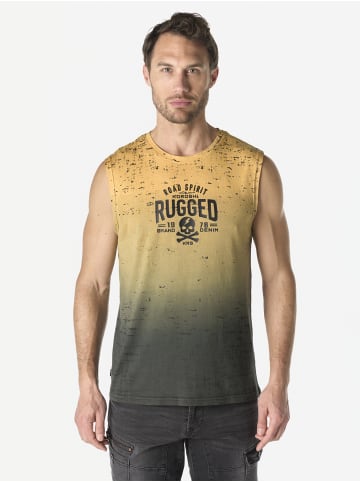 KOROSHI Herren boxing baumwolle allover t-shirt in gelb