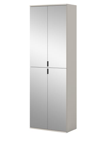 Inn.Furn Stauraumschrank in kaschmir 61 x 193 cm, Flurschrank mit Spiegel