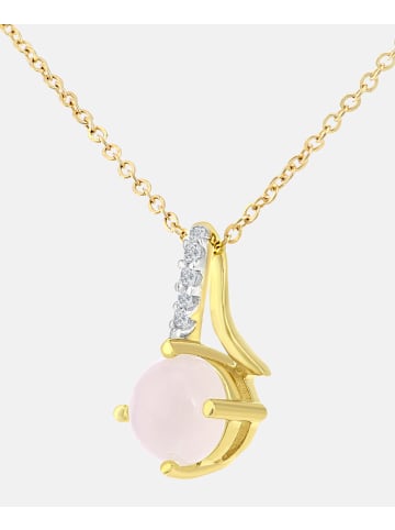 Diamant L'éternel Halskette mit Anhänger aus 375 Gelbgold mit Diamant mit Opal gedreht