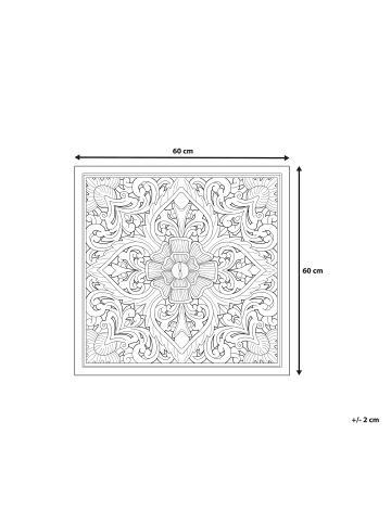 Beliani Wandobjekt YONORA in Braun/Weiß - (W) 60 x (H) 60 x (L) 60 cm