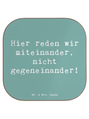 Mr. & Mrs. Panda Glas-Untersetzer Spruch Konflikte friedlich lös... in Meeresbrise