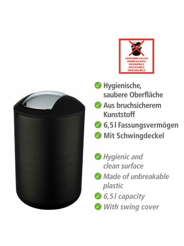 Wenko Bad-Accessoire-Set Brasil Schwarz 4-teilig, Bad-Accessoire-Set Mod. Brasil Schwarz 4-teilig in Schwarz