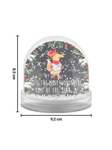 Mr. & Mrs. Panda Schneekugel Weihnachten Fuchs Sänger mit Spruch in Kreidetafel