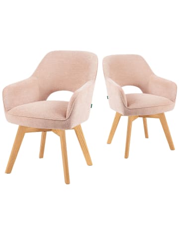 DUBI Möbel 2er-Set: Drehstuhl Mika-Mara in Rosa - (B)60 x (H)87 x  (T)65 cm