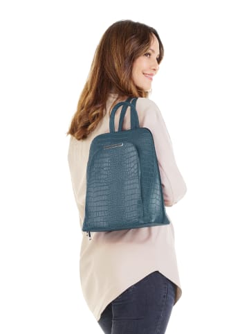 Cluty Rucksack echt Leder in blau