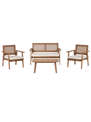 Beliani 4-tlg Sitzgruppe ARENELLA in Braun/Beige