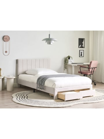 Beliani 2-tlg Doppelbett LONZAC in Weiß