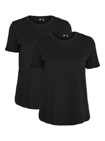 Vero Moda 2er Pack Basic T-Shirt VMPAULA in Schwarz