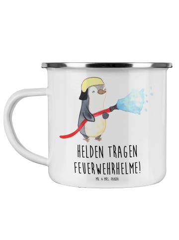 Mr. & Mrs. Panda Haferl Feuerwehrmann Helden mit Spruch in Weiß