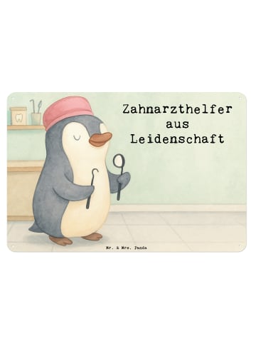 Mr. & Mrs. Panda Retro Blechschild Zahnarzthelfer Leidenschaft D... in Weiß