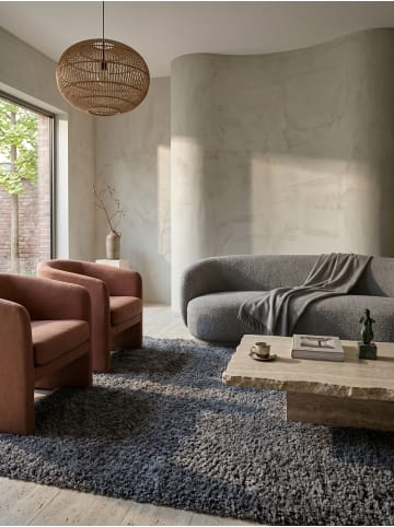 KADIMA DESIGN Teppich Hochflor Shaggy Waschbar Einfarbig RHEIN Strapazierfähig in Grau