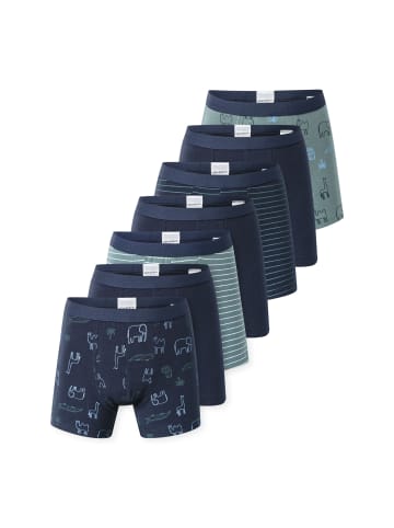 Schiesser Boxershort 7er Pack in Dunkelblau/Grün
