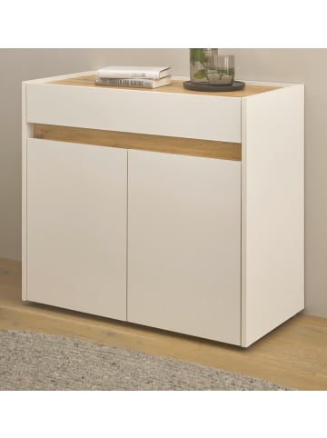 Furn.Design Standcontainer Weiß, Eiche Wotan 80 x 70 cm, Büro Kommode mit Stauraum