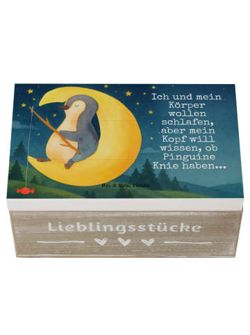 Mr. & Mrs. Panda Erinnerungskiste Pinguin Mond Design mit Spruch in Weiß