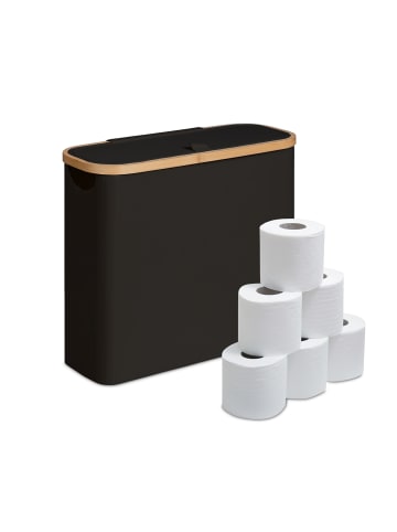 relaxdays Toilettenpapier Aufbewahrung in Schwarz - (B)43 x (H)38 x (T)17 cm