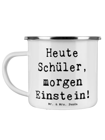 Mr. & Mrs. Panda Emaille Tasse Spruch Schulanfang Inspiration mi... in Weiß