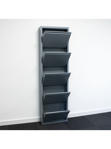 ebuy24 Schuhschrank Pisa 8 Grau 100 x 16 cm