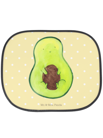 Mr. & Mrs. Panda Auto Sonnenblende Avocado Kern ohne Spruch in Gelb Pastell