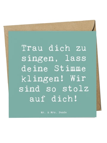 Mr. & Mrs. Panda Grußkarte Spruch Vokale und musikalische Auftri... in Meeresbrise