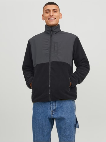 Jack & Jones Fleece Übergangs Jacke Stehkragen Regular Fit JJEMARVIN in Schwarz