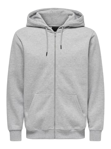ONLY & SONS Kapuzenpullover in Light Grey Melange