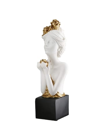 GILDE Skulptur Rosenliebe weiß - (H) 42 cm