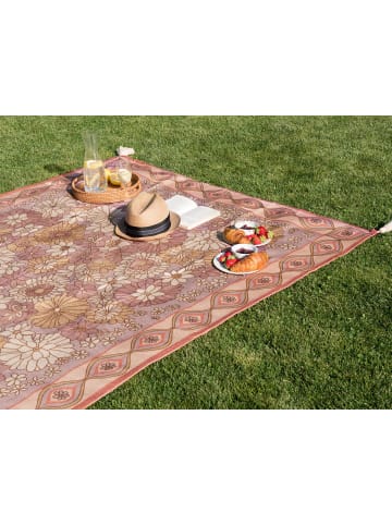 Beliani Picknickdecke LASHARI in Rosa/Beige/Rot - (W) 200 x (H) 1 x (L) 200 cm