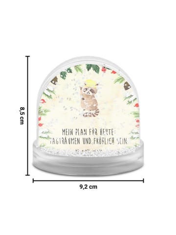 Mr. & Mrs. Panda Schneekugel Weihnachten Waschbär mit Spruch in Naturpapier