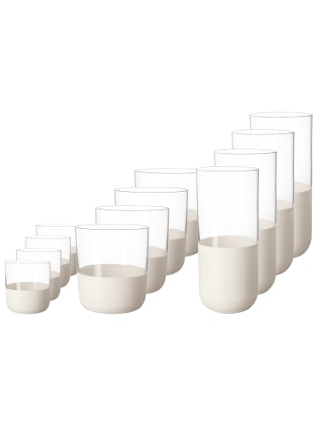 Villeroy & Boch 12er Set Bargläser Manufacture Rock weiß-transparent in weiß-transparent