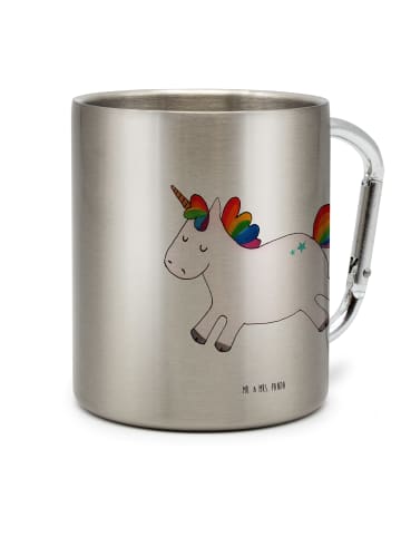 Mr. & Mrs. Panda Wandertasse Einhorn Happy ohne Spruch in Silber