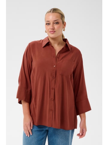 KAFFE curve Langarm - Hemd KCbirgit Loose fit in Henna
