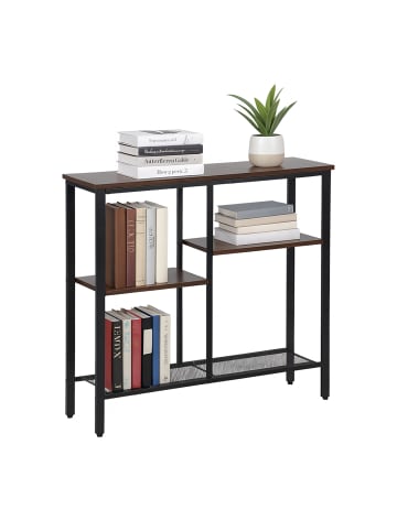 relaxdays Konsolentisch in Braun/ Schwarz - (B)80 x (H)75 x (T)22 cm
