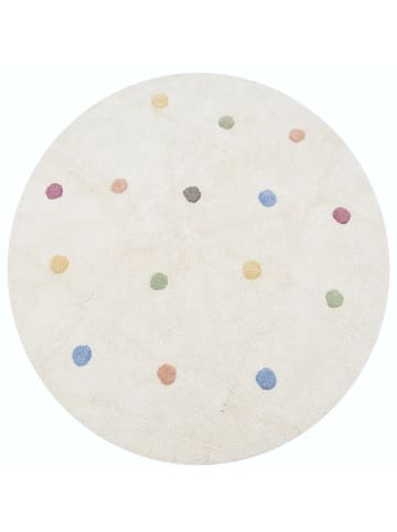 Livone Kinderteppich WHEEL rund in creme/multi 100% Baumwolle