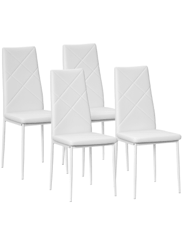 HOMCOM Esszimmerstuhl in Weiß 41L x 50B x 97H cm